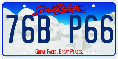 SD license plate 76BP66
