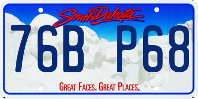 SD license plate 76BP68