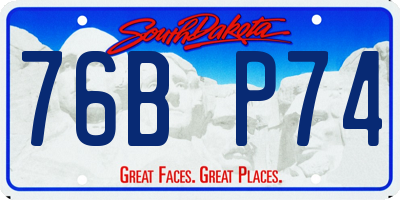 SD license plate 76BP74