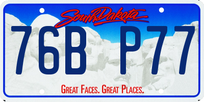 SD license plate 76BP77
