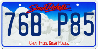 SD license plate 76BP85