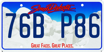 SD license plate 76BP86