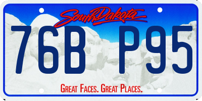 SD license plate 76BP95