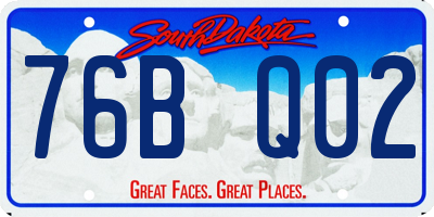 SD license plate 76BQ02