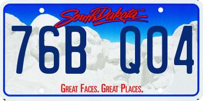 SD license plate 76BQ04