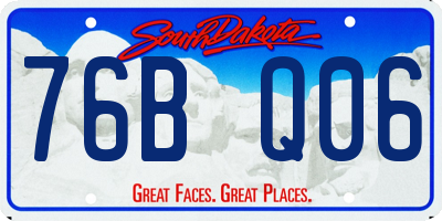 SD license plate 76BQ06