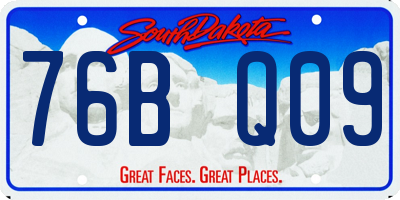 SD license plate 76BQ09