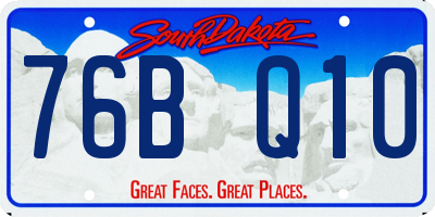 SD license plate 76BQ10