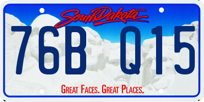 SD license plate 76BQ15