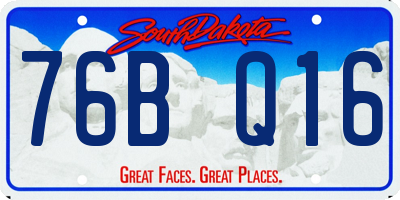 SD license plate 76BQ16
