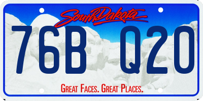 SD license plate 76BQ20