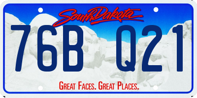 SD license plate 76BQ21