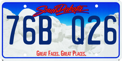 SD license plate 76BQ26