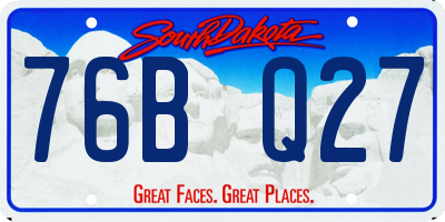 SD license plate 76BQ27