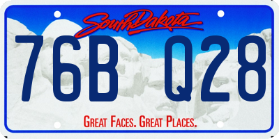 SD license plate 76BQ28