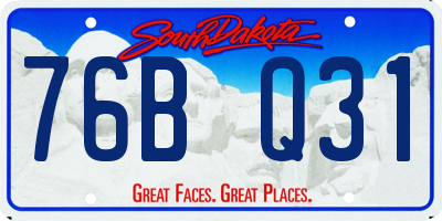 SD license plate 76BQ31