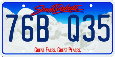 SD license plate 76BQ35