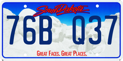 SD license plate 76BQ37