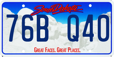 SD license plate 76BQ40