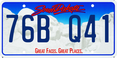 SD license plate 76BQ41