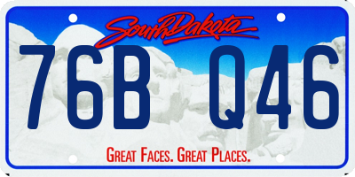 SD license plate 76BQ46