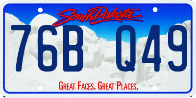 SD license plate 76BQ49