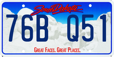 SD license plate 76BQ51