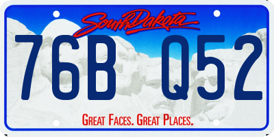 SD license plate 76BQ52