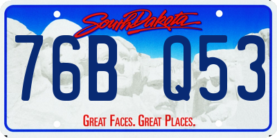 SD license plate 76BQ53