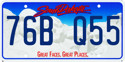 SD license plate 76BQ55