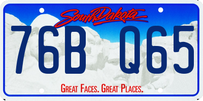 SD license plate 76BQ65
