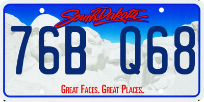 SD license plate 76BQ68