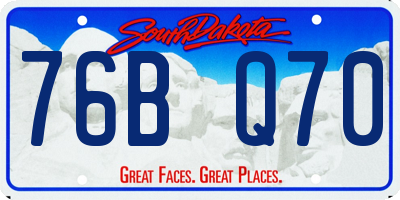 SD license plate 76BQ70