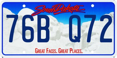 SD license plate 76BQ72