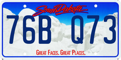 SD license plate 76BQ73