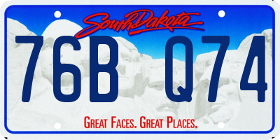 SD license plate 76BQ74