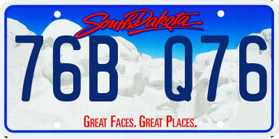 SD license plate 76BQ76