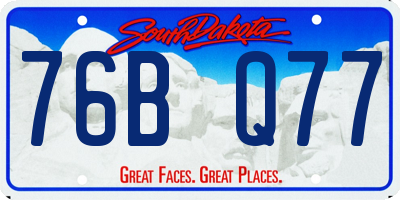 SD license plate 76BQ77