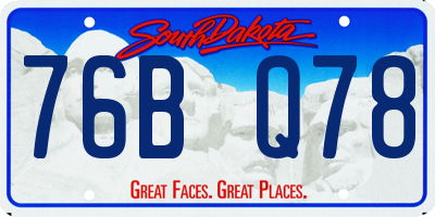 SD license plate 76BQ78