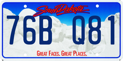 SD license plate 76BQ81