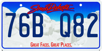 SD license plate 76BQ82