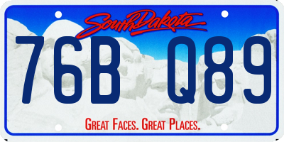 SD license plate 76BQ89