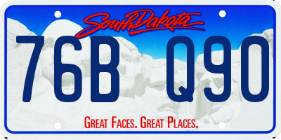 SD license plate 76BQ90