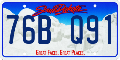 SD license plate 76BQ91