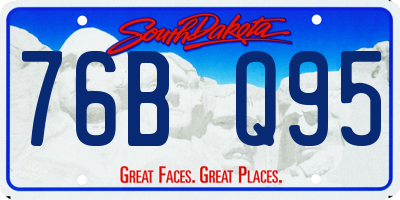 SD license plate 76BQ95