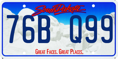 SD license plate 76BQ99