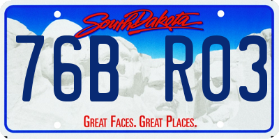 SD license plate 76BR03