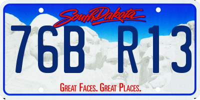SD license plate 76BR13