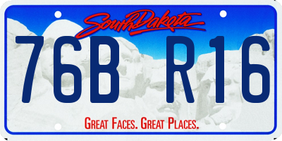 SD license plate 76BR16