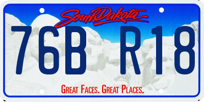 SD license plate 76BR18